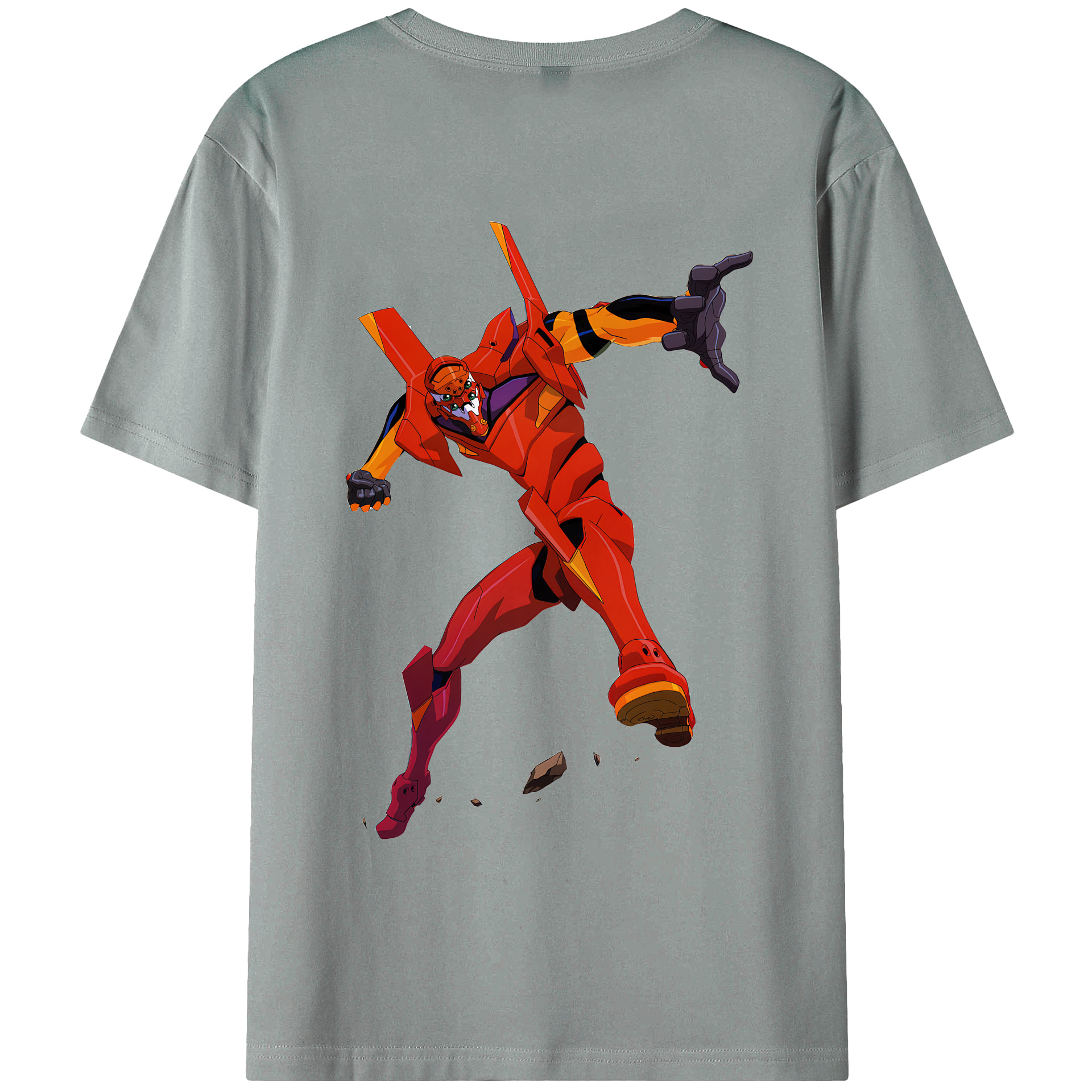 （画像用） EVA 新世紀エヴァンゲリオン 綿100％ メンズ半袖Tシャツ（バックプリント） 通気性